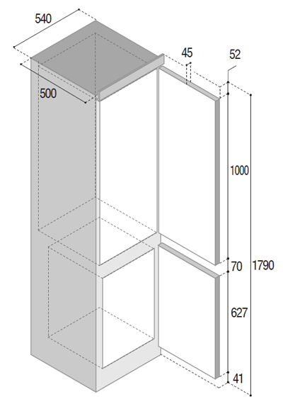 C270DP Kühl-Gefrierkombination mit doppelter Tür