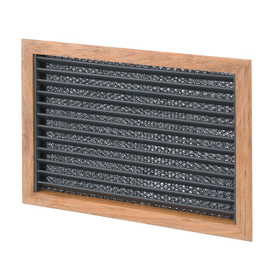 Griglia di aspirazione 254x254 mm con cornice in teak 