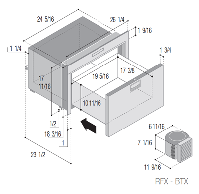 DW70 OCX2 BTX single freezer compartment