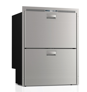 5.1 cu. ft. Double Drawer Refrigerator, Stainless steel front, adjustable flange, LED interior lights, 12/24V 115/230VAC - 50/60Hz OCX2 2022